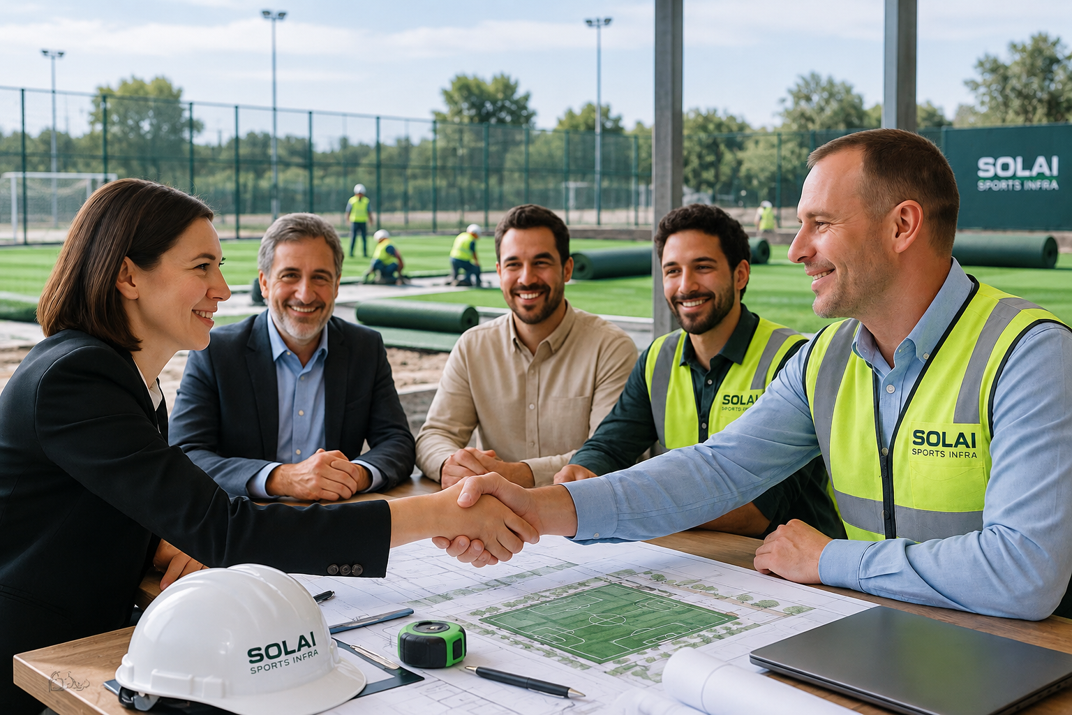 Solai Sports Team at Construction Site
